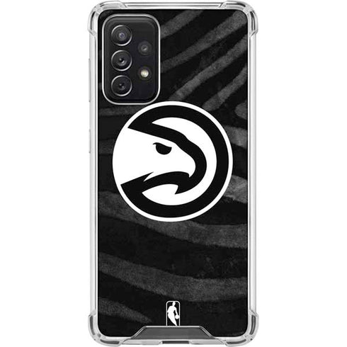 NBA Atlanta Hawks Black Animal Print Galaxy A72 5G Clear Case